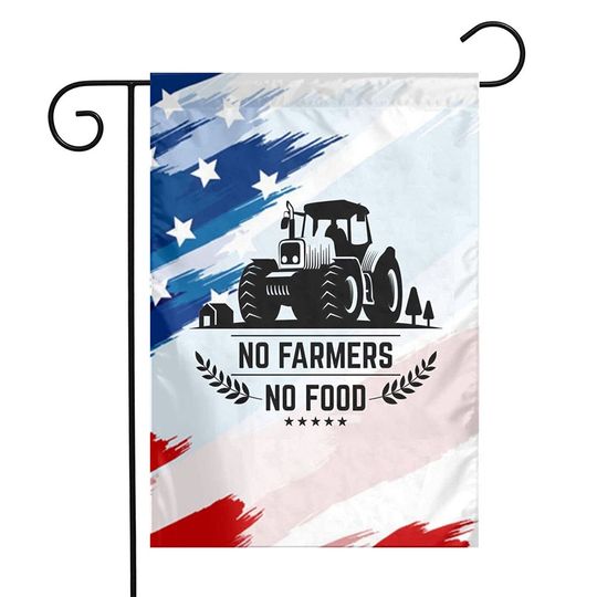 No Farms No Food Farmer Truck Double Sided Garden Flag Resistance To Fade Breeze