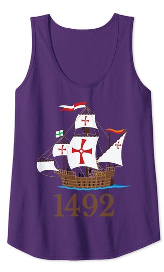 1492 Nautical Ship Columbus Day Sailing Tank Top