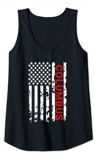 Columbus USA Black & White Flag Tank Top