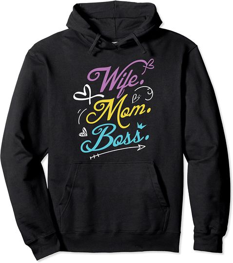 Power Wife Mom Boss Gift Design Mothers Day Pullover Hoodie