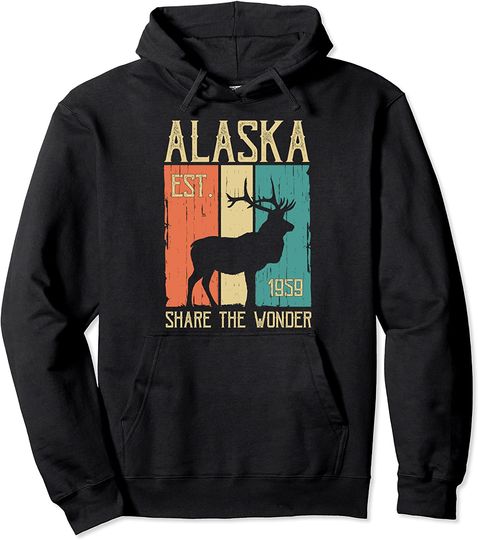 Sports Design Alaskan Elk for Alaska Day Pullover Hoodie