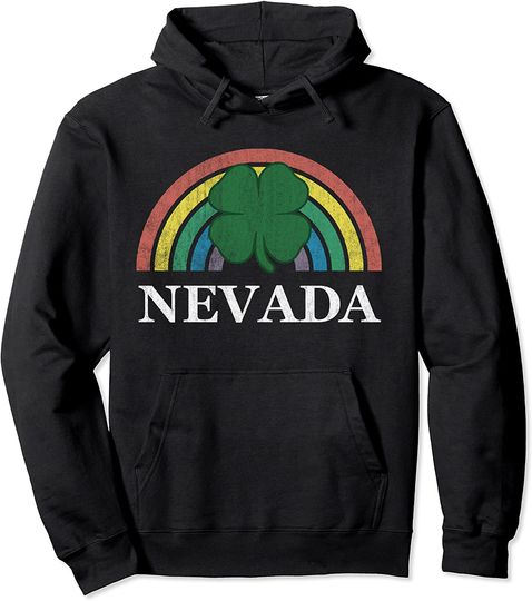 Nevada Shamrock St. Patrick's Day Saint Paddy's Rainbow Pullover Hoodie