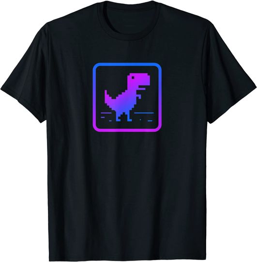 No Internet Dinosaur Graphic Design T-Shirt