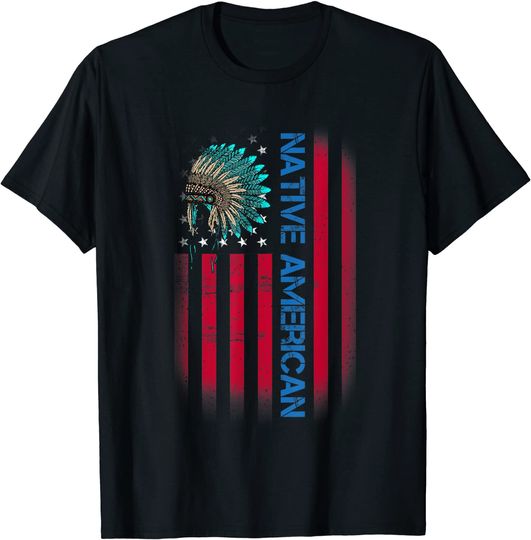 Native American Day Vintage Flag USA T-Shirt