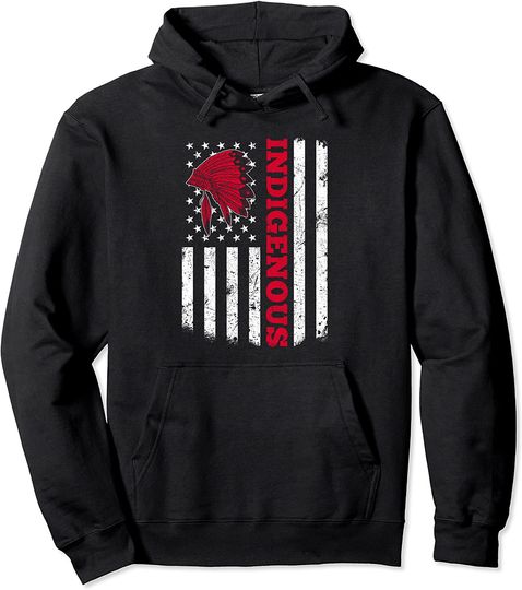 American Flag for Native Americans Pullover Hoodie