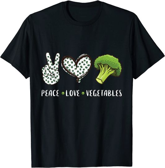 Peace Love Vegetables for Veggies Vegan Veganism Vegetarian T-Shirt