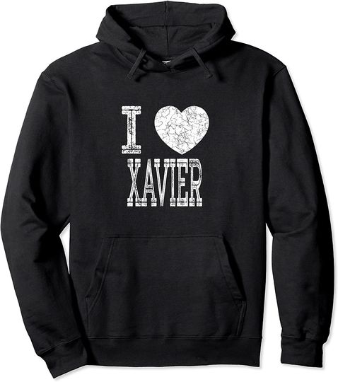 I Love Xavier Valentine Boyfriend Son Boy Heart Husband Name Pullover Hoodie