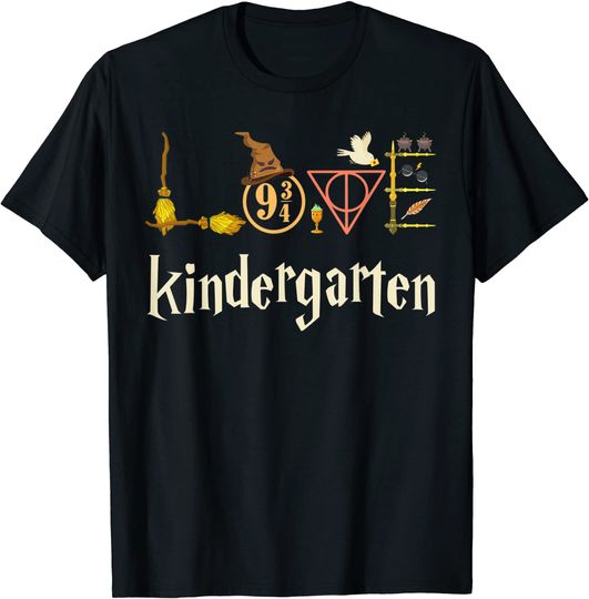 Love Kindergarten Wizards Back To School Halloween T-Shirt
