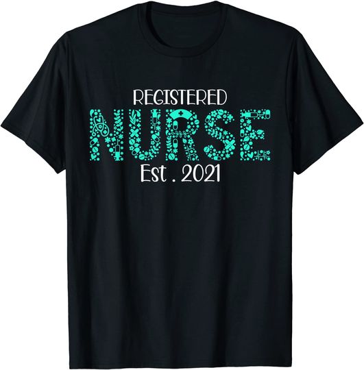 Registered Nurse Est 2021 RN Nursing School Graduation T Shirt