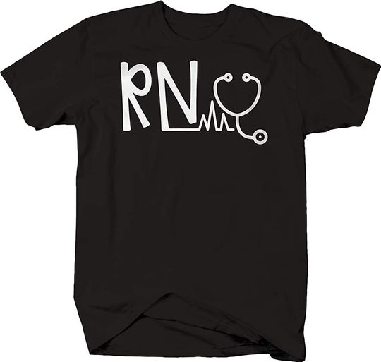 RN Heart Beat Monitor Stethoscope Registered Nurse T Shirt