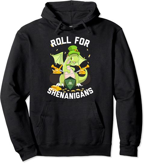 Funny Dragon Roll for Shenanigans D20 RPG St Patricks Day Pullover Hoodie