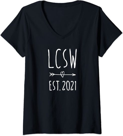 Graduation 2021 Licensed Clinical Social Worker Gift V-Neck T-Shirt