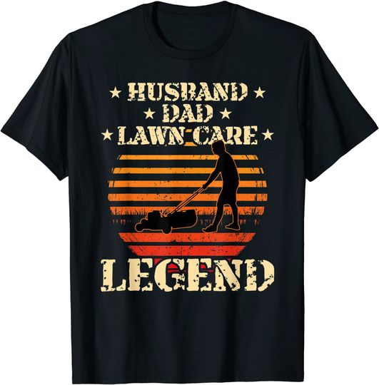 Husband DAD Lawn Care Legend Retro Vintage T-Shirt