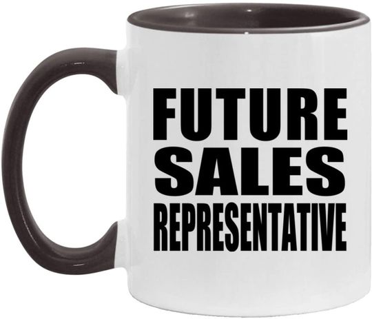 Future Sales Representative - Accent Coffee Mug Black Ceramic Tea-Cup - for Friend Colleague Retirement Graduation Boss Birthday Anniversary