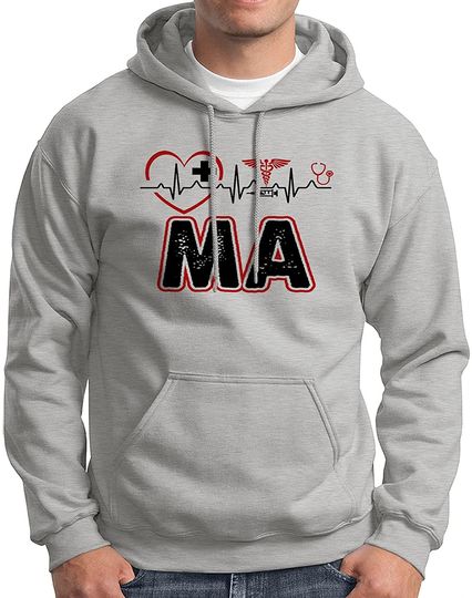 Funny Medical Assistant Heartbeat Clothes Outerwear, Medical Assistant Hoodie
