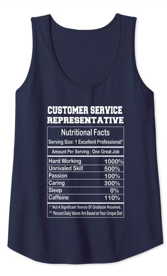 Customer Service Representative Nutritional Facts Gift Tank Top