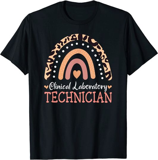 Clinical Laboratory Technician Leopard Rainbow Appreciation T-Shirt