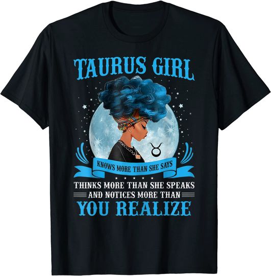 Taurus Girls Black Queen T Shirt