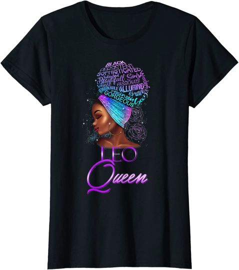 Purple Leo Queen African American T Shirt