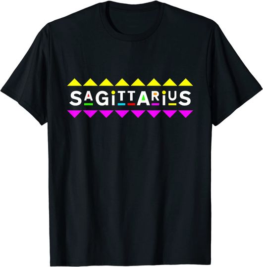 Sagittarius Zodiac Design 90s Style T Shirt