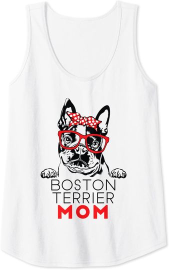 Boston Terrier Mom Dog Lover Bandana Mothers Day Women Tank Top