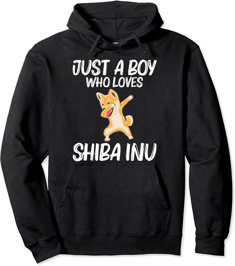 Shiba Inu For Boys Kids Dabbing Japanese Akita Pet Dog Pullover Hoodie
