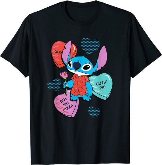 Stitch Candy Hearts Valentine's Day T-Shirt