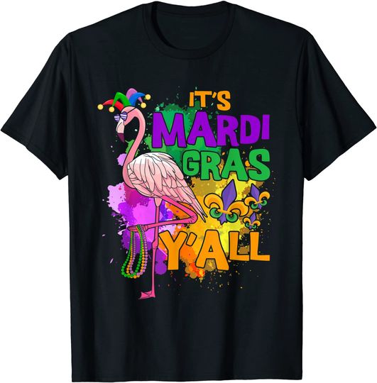 Carnival Party Gift Idea Flamingo Mardi Gras T-Shirt