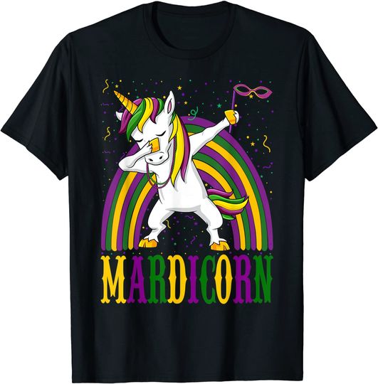 Mardicorn Retro Unicorn Jester Animal Mardi Gras Carnival T-Shirt