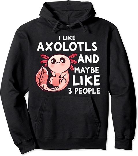 I Like Axolotls And Maybe 3 People Axolotl Introvert Pullover Hoodie