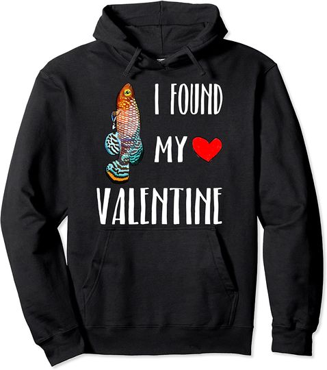I Found My Valentine Day Killifish Fish Lover Pullover Hoodie