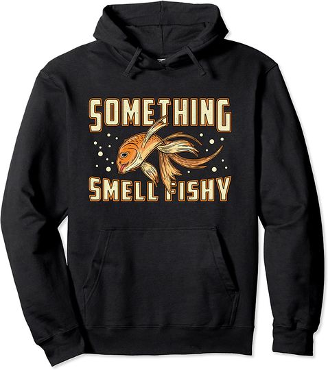 Cute Goldfish Something Smell Fishy Lasso Vintage Funny Fish Pullover Hoodie