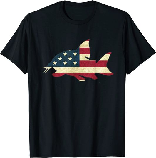 Corydoras Catfish American Flag Aquarium Lovers T-Shirt