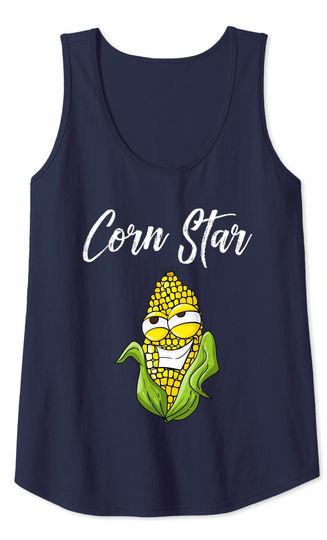 Funny Corn Star Cool Farm Foodie Joke Tank Top