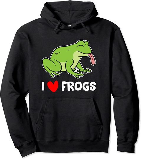 Frog Lover I Love Frogs Pullover Hoodie