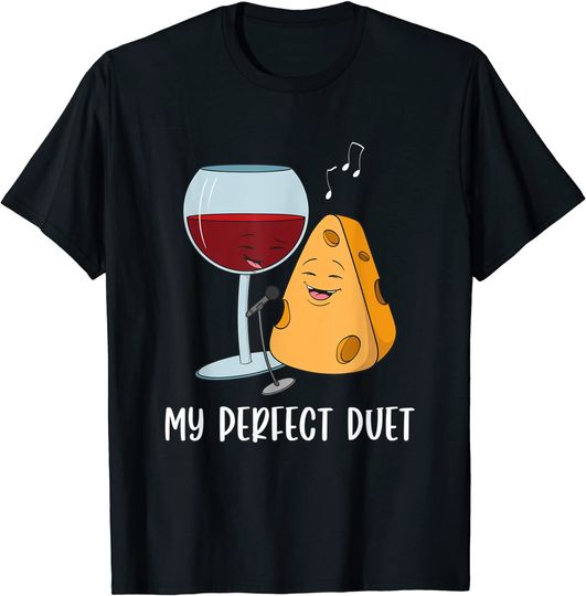 Social Media Duet Wine and Cheese T-Shirt