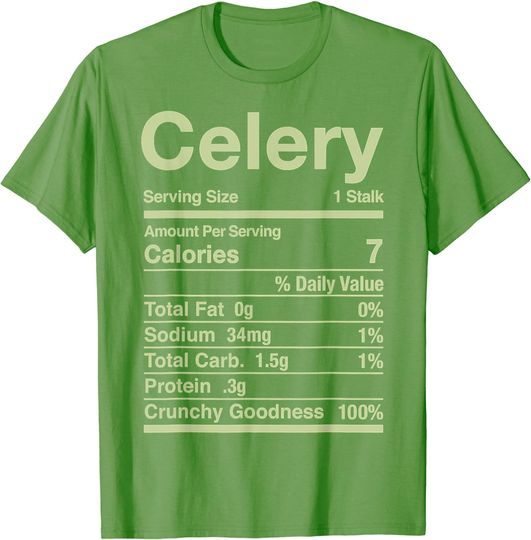 Celery Nutrition Facts Juice Vegetable Thanksgiving Matching T-Shirt