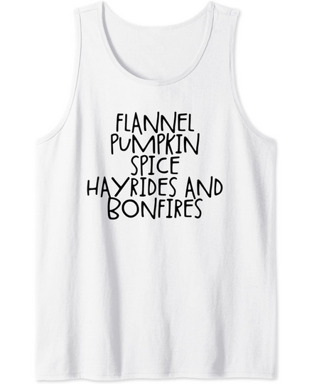 Flannel Pumpkin Spice Hayrides And Bonfires Tank Top