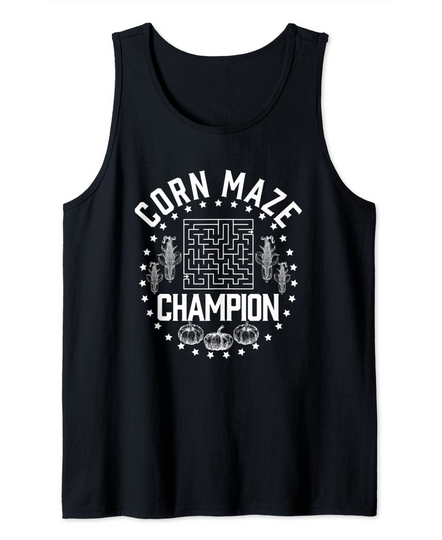 Funny Corn Maze Champion Fall Thanksgiving Fair Season Gift Tank Top