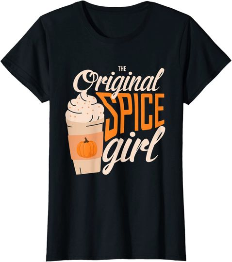Vintage Spice Pumpkin Girl Coffee Lover Autumn fall T-Shirt