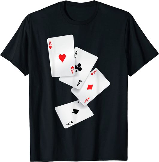 Four Aces Poker Pro Lucky Player Winner Costume Hand Gifts T-Shirt