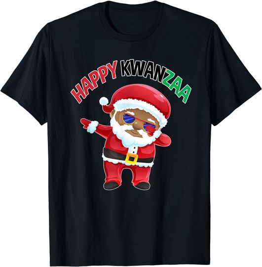 Black Christmas Happy Kwanzaa Merry African Holiday Gifts T-Shirt