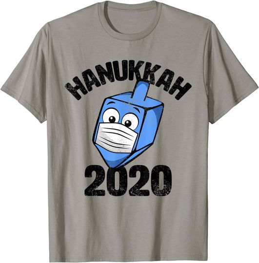 Funny Hanukkah 2020 Dreidel Wearing Face Mask Graphic T-Shirt