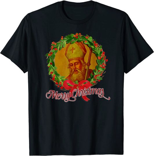 St. Nicholas Merry Christmas Sinterklaas Catholic Saint T-Shirt