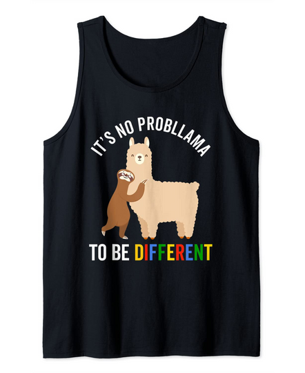 It's No Prob-Llama To Be Different Cute Sloth Tank Top