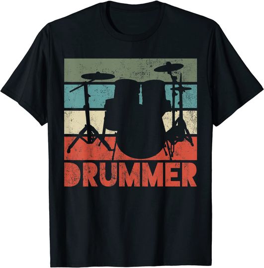 Drummer Drum Set Vintage Retro Gift T-Shirt