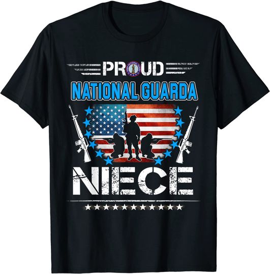 Proud Army National Guard Niece Veteran US Flag Patriotic T-Shirt