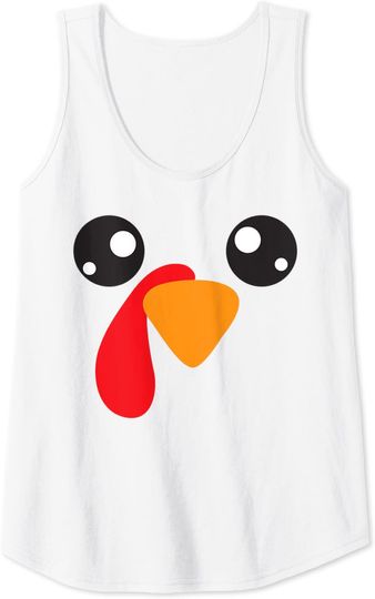 Turkey Face Thanksgiving Day Costume Boys Girls Adults Tank Top