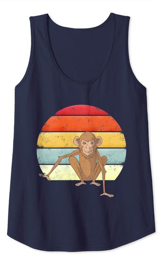 Monkey Vintage Sunset Cute Tank Top