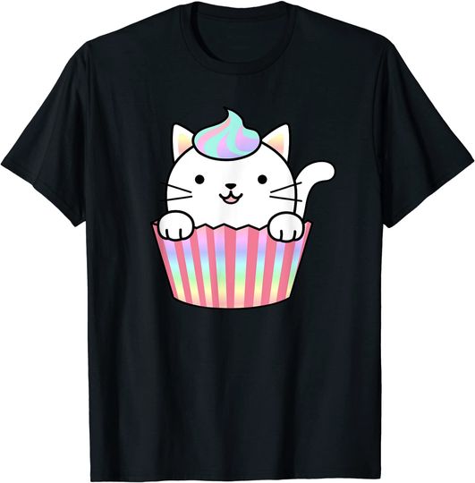 Kawaii Cat Cupcake Funny T-Shirt